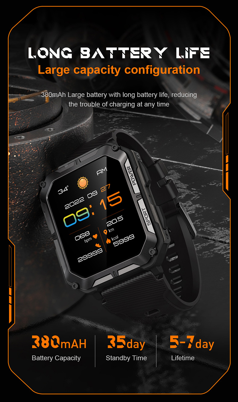 C20 Pro Large Capacity Configuration Watches Wrist Smartphone Digital 1.83inch Smartwatch
