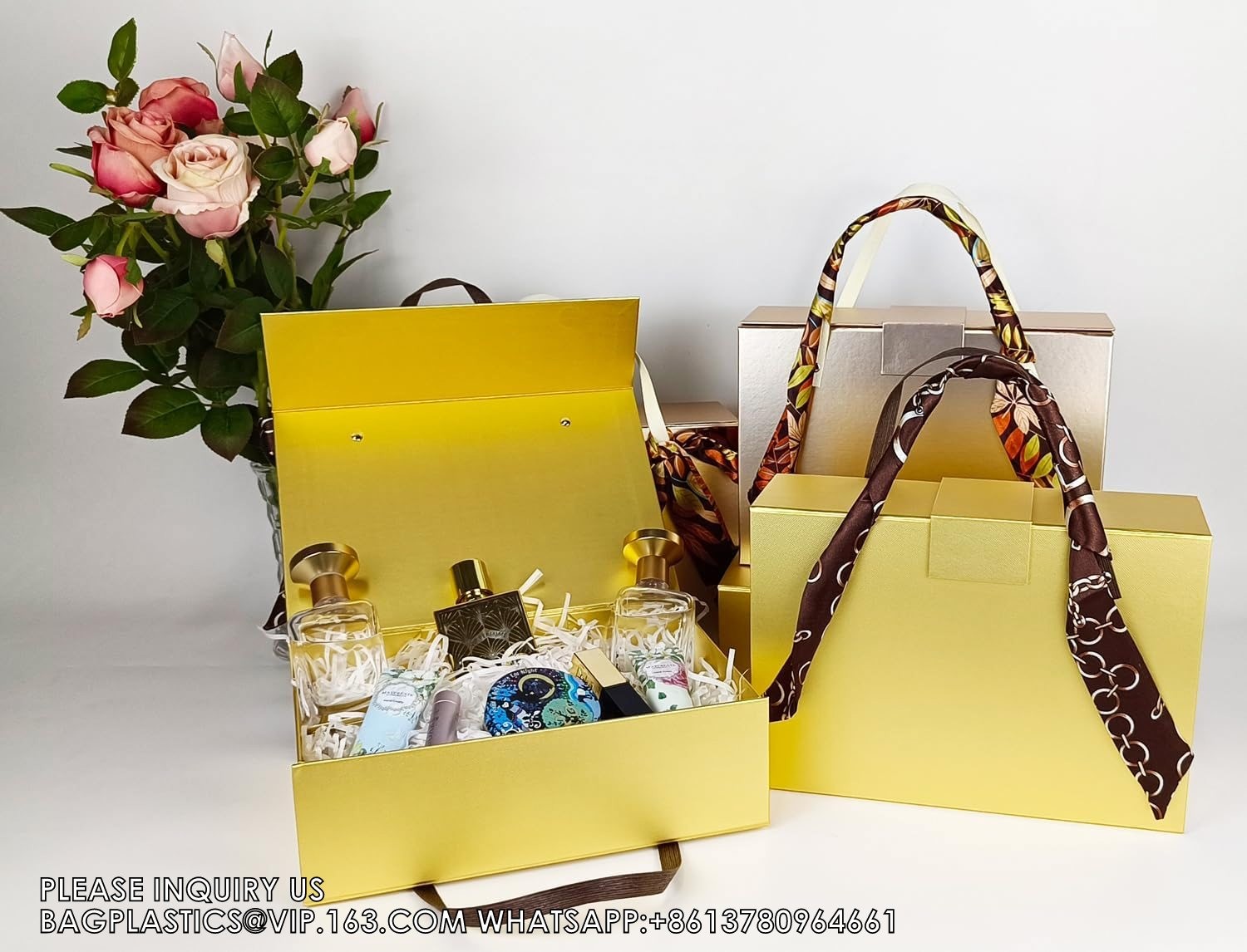 Premium Assorted Gift Boxes For Presents - White Gift Boxes With Lids And Elastic Loops- 4-Inch Deep Robe Boxes