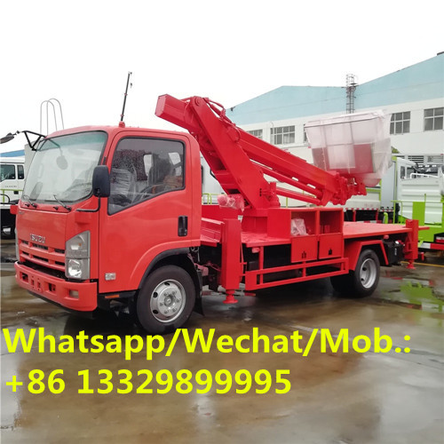 Customized ISUZU 16m telescopic type hydraulic bucket truck for sale,new good telesopic aerial working platform truck