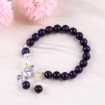 Purple Tiger Eye Semi Precious Stone Bracelets 8mm Bead Handmade Gemstone