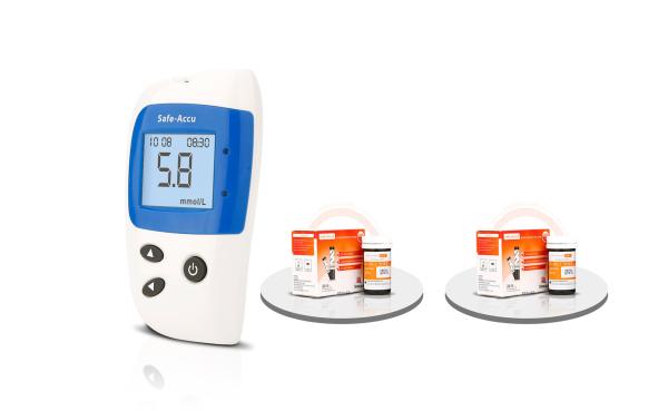 0.6ul Blood Volume Diabetes Glucose Meter , Light Warning Blood Sugar Level