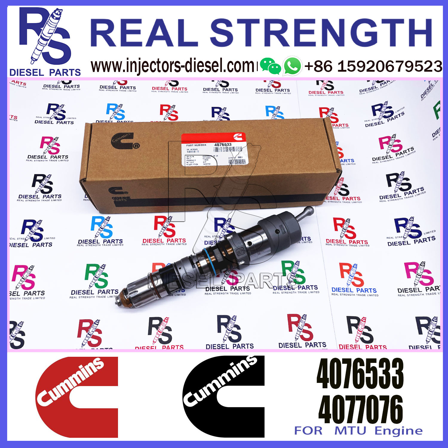 diesel common rail fuel injector 4326780 4088416 4076533 for cummins engine QSK60