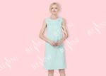 Modest Ladies Sleeveless Nightgowns , Green Ladies Short Nightdresses Button