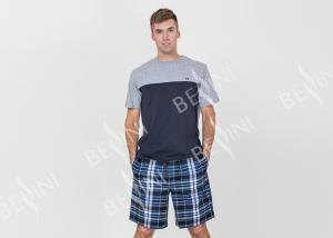 Wholesale Contrast Color Mens Summer Sleepwear / Mens Short Sleeve Pyjamas Very Soft Handfeel from china suppliers