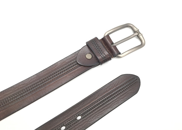 OEM 38mm Mens Casual Leather Belt With Thread Stitching Decoration