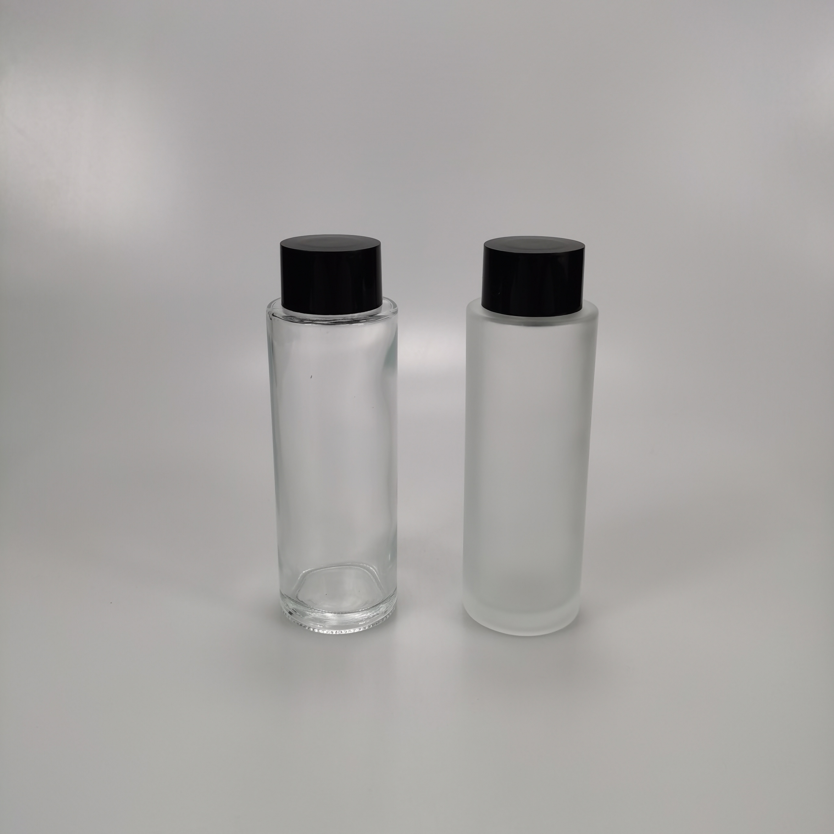 Glass Collar 100ml 150ml Frosted Cylinder Toner Bottle with Cap Body Material Glass