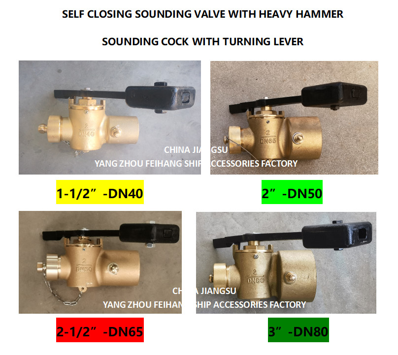 BRONZE DEPTH SOUNDING SELF CLOSING VALVE OF DN50 CB/T3778-99 SOUNDING COCK THREADED ENDS