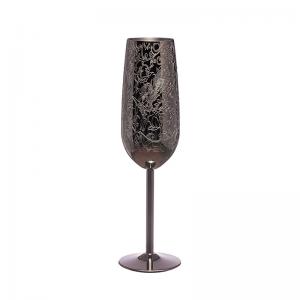 Wholesale Stainless Steel Champagne Flutes Glass Metal Black Plated Wine Glasses for Outdoor Party from china suppliers