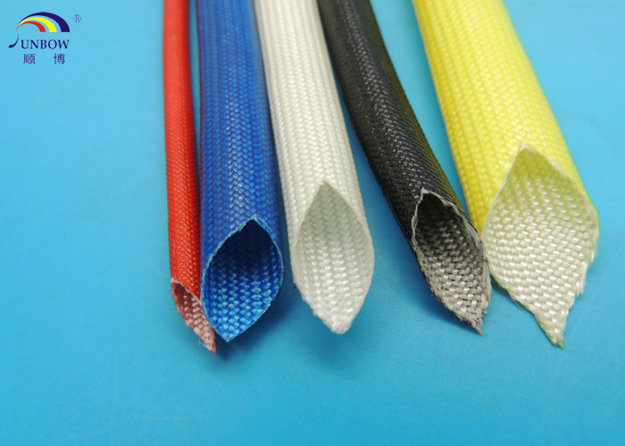 Flame Resistant Acrylic Fiberglass Sleeving for Wire Insulation , Colorful Electrical Sleeve , Wire Harness