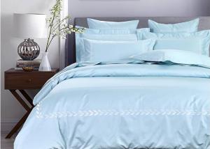 Wholesale Simple Embroidered Twin Size Bedding Sets 100% Cotton 4 Pcs For Home / Hotel from china suppliers
