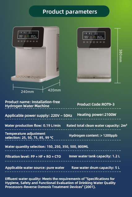800ml Hydrogen Water Maker Machine 1200ppb With Effective Antioxidant Properties