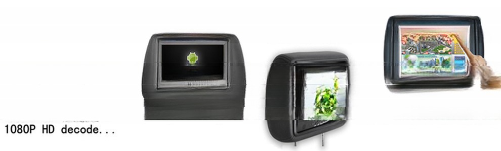 Wifi 4G Network Cab Taxi 9 Inch Android Digital Advertising LCD Screens With Headrest