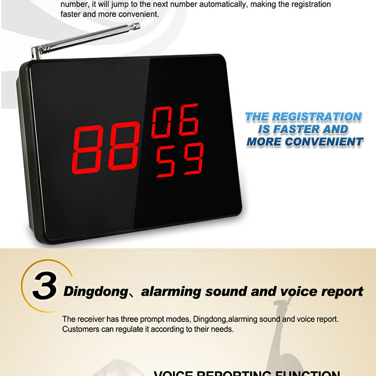 long range wireless service system receiver can display 3 groups of call number at the same time