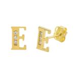 Fashion Studs Sterling Silver Initial Earrings Customize Jewelry 18K Gold Plated