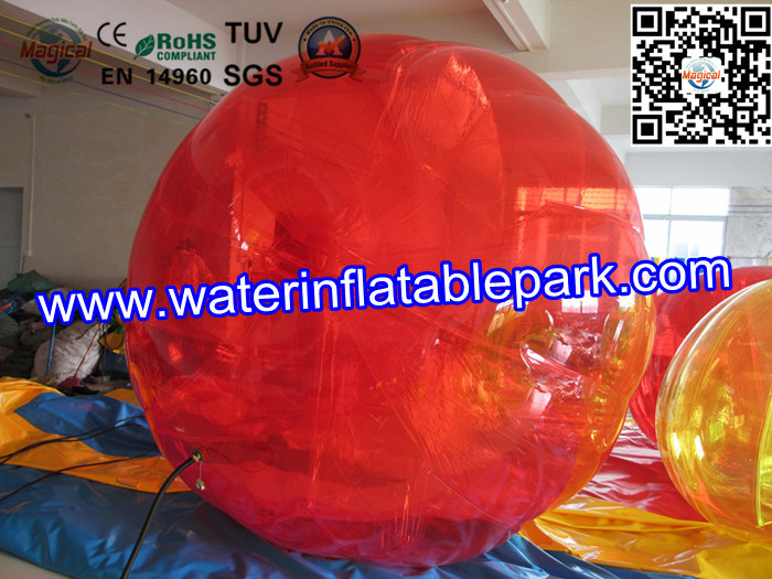 Entertainment Body Zorbing Ball Apple Design , Colorful Inflatable Beach Ball