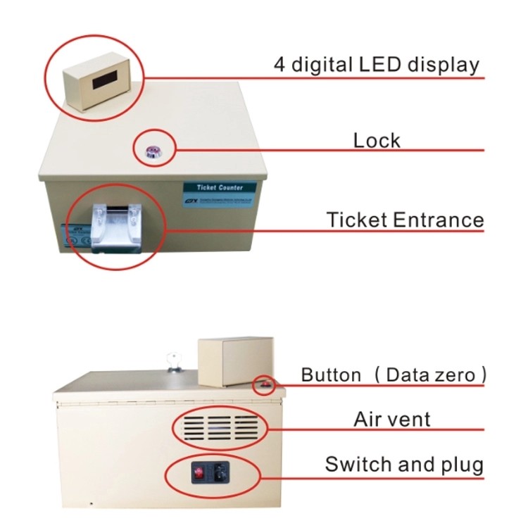 Ticket Eater Redemption Ticket Counting Machine With Printer