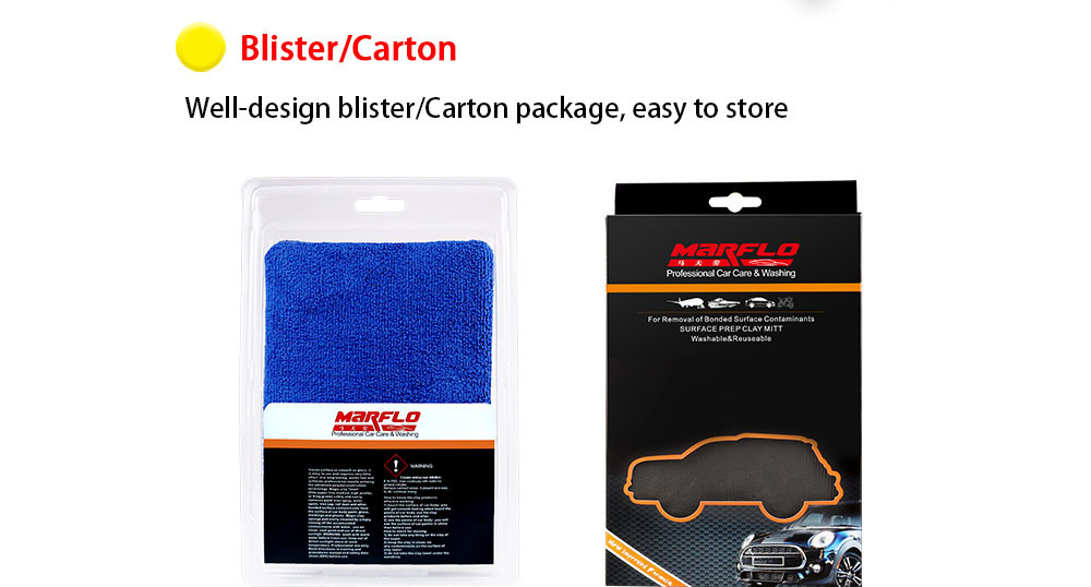 Blue Custom Synthetic Clay Mitt Clay Bar Wash Mitt For Auto Care Blister Packaged