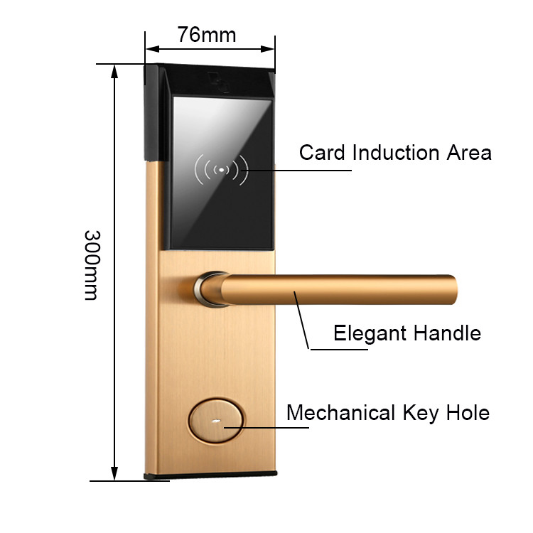 Smart 4.8V Electronic Key Card Door Locks 76mm 4 AA Alkline Battery