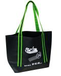 Black Promotional Fabric Carrier Bags For Shopping Eco Friendly