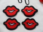 Hot Fix Motif Red Lip Embroidery Applique