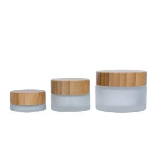 Wholesale 50g 61.3mm Cosmetic Bamboo Bottle Cosmetic Glass Jar Sustainable Packaging from china suppliers
