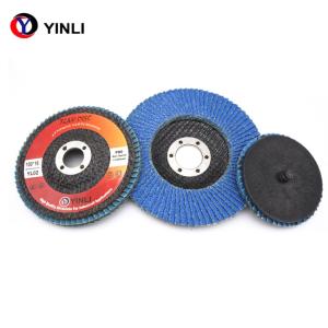 Wholesale Blue Steel Polishing Zirconia Flap Disc 5 Inch 125mm Of 60 Grits from china suppliers