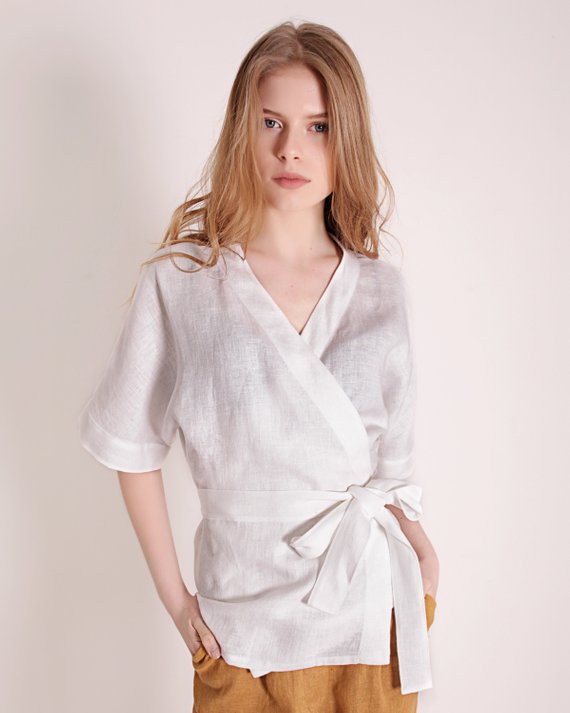 Fashionable Women Linen Blouse