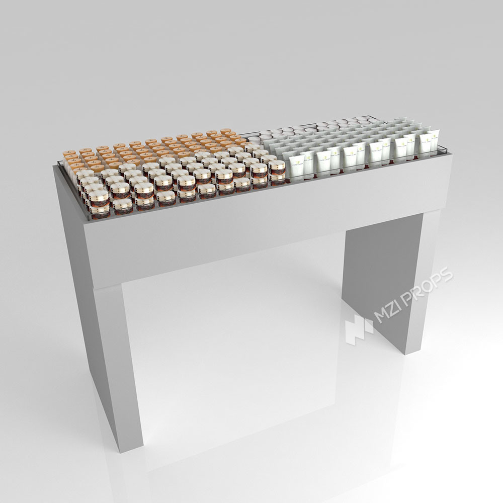 GDR07-XY02 Cosmetic Display Table with 3mm Transparent Acrylic Joint Box and Display Flexibility for Shopping Mall