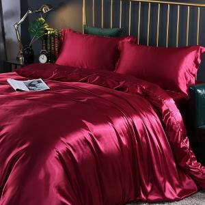 Wholesale Nordic Fitted Pure Color Mulberry Silk Bedding Four Piece Bed Set from china suppliers