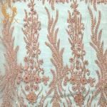 Graceful Design 15 Yards African Beaded Lace Fabric For Dress Decoration
