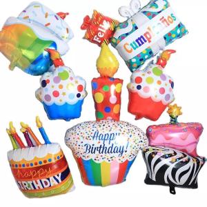 Wholesale Wholesal new style birthday cake gifts shape helium foil mylar balloons for happy birthday baby girl party decoration from china suppliers