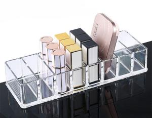 Wholesale Clear Acrylic Compact Organizer Blushes Highlighters Eyeshadow Makeup Organizer, 8 Spaces from china suppliers