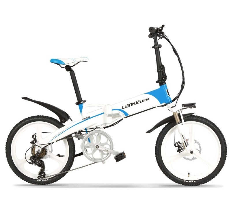Portable 2 Wheel Foldable Electric Bike , 20 Inch Collapsible Electric Bicycle