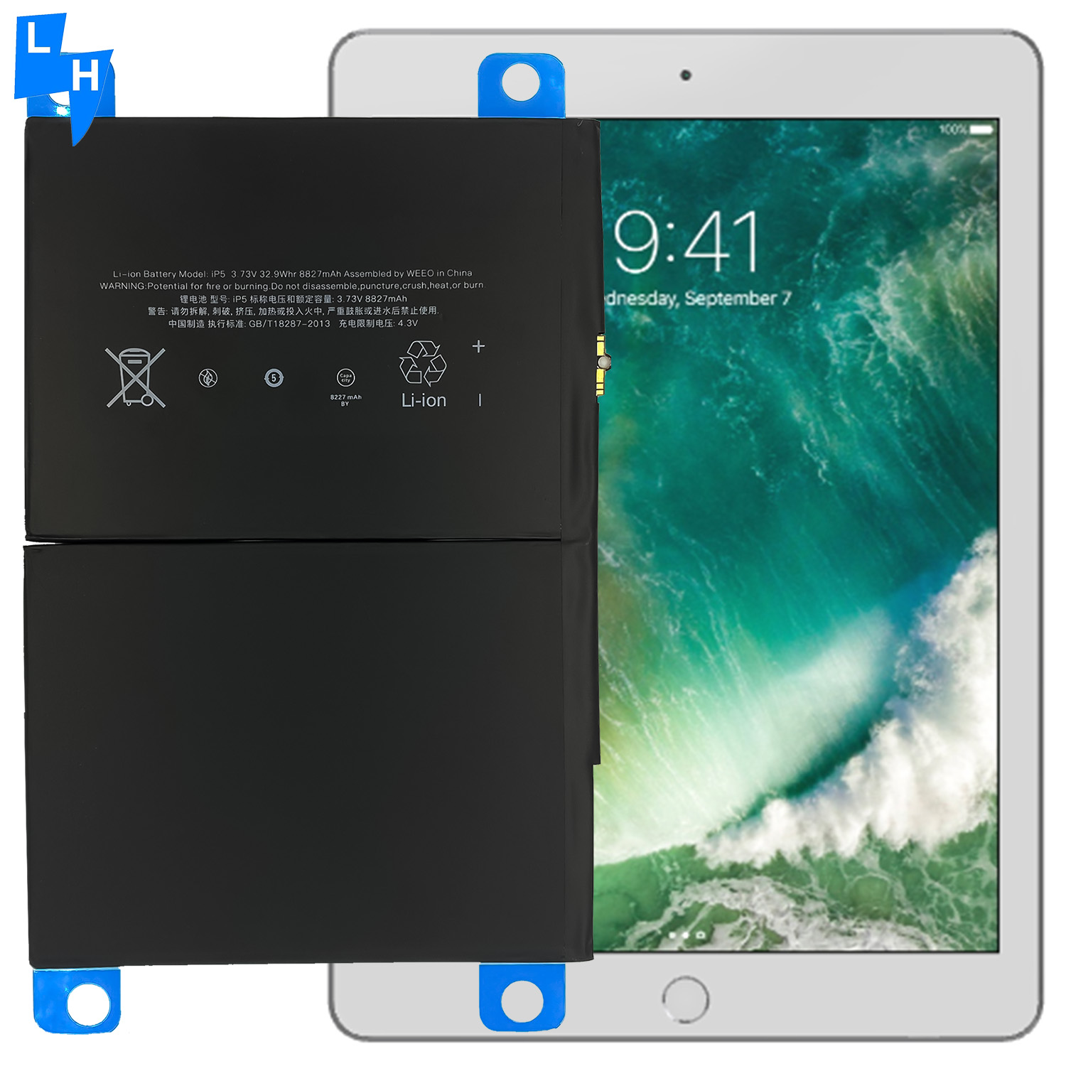 Battery for iPad Air A1474 A1475 A1476 A1822 A1823 A1893 A1954 A2197 A1484 8827mAh
