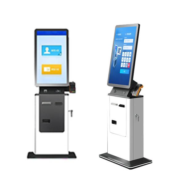 Self Service Payment Kiosk Floor Stand Hotel Touch Screen Cash Acceptor Passport Scanner Card Dispenser Self Check in Kiosk