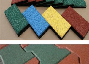 Wholesale Outdoor Playground Small Rubber Floor Tiles Anti Slip Rectangular Shape from china suppliers