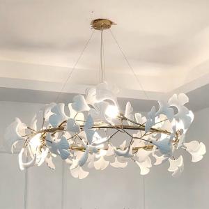 Wholesale Ceramic Ginkgo Leaf Pendant Chandelier Lights Adjustable Suspended Line from china suppliers