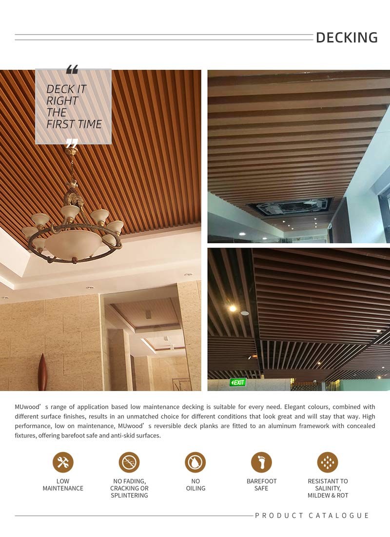 Custom WPC Ceiling Panel Cladding Board UV Resistant Waterproof