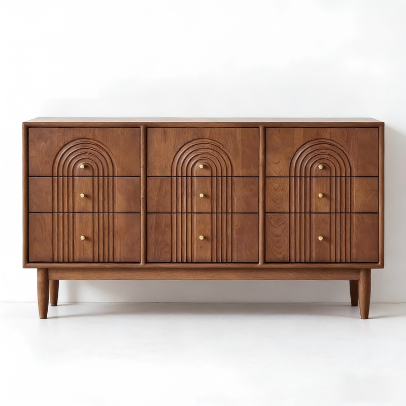 Solid Wood Dining Sideboard Modern Minimalist Kitchen Cupboard Modern Luxury Light-Colored Kitchen Cabinets Designer Furniture