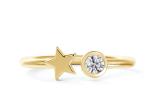 3.5mm Round Moissanite Ring , 0.16 Carat 9k Gold Wedding Ring ODM