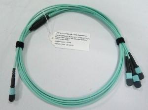 Wholesale 24 Fiber Optical MTP MPO Cable Assemblies OM3 10G Aqua 25 Meter Blue from china suppliers