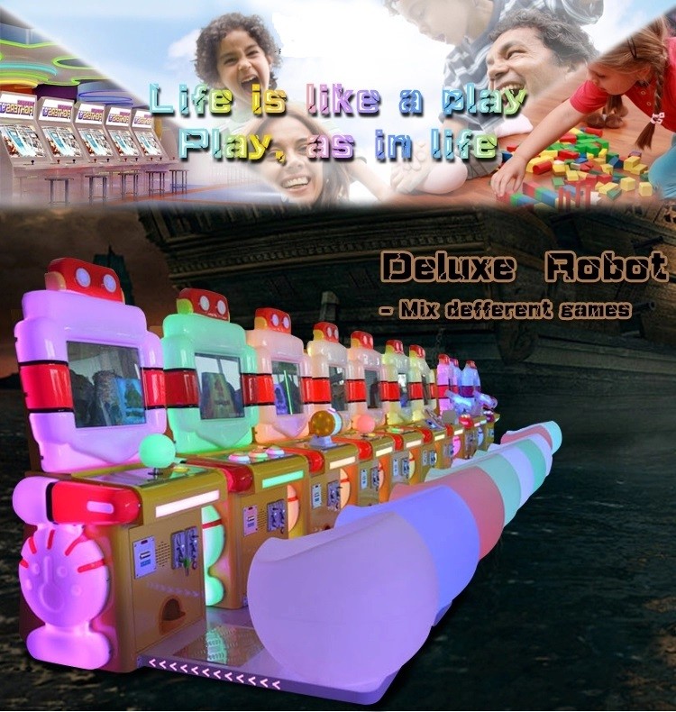 Amusement Park Kids Arcade Machine Robot Delux Simulator Racing / Shooting / Fishing Video Arcade Game Machine