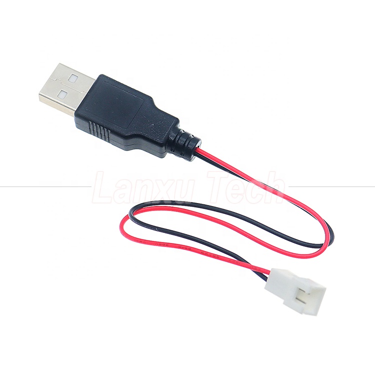 USB Type A Male to JST XH 2.54 Pitch 2 Pin Female Socket Cable