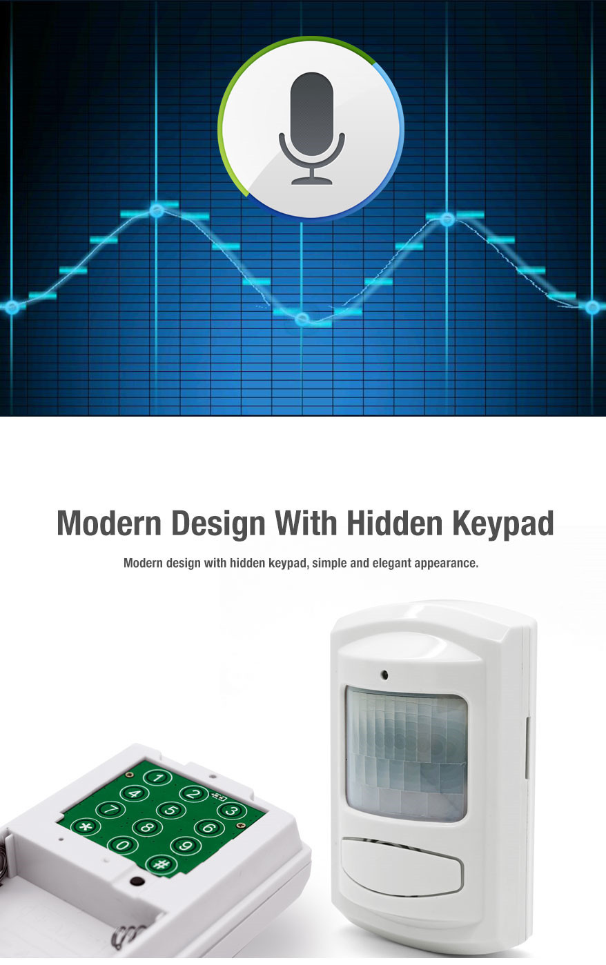 Smart Wireless 3G GSM SMS Motion Sensor Alarm Integrated Security Systems with Remind Siren