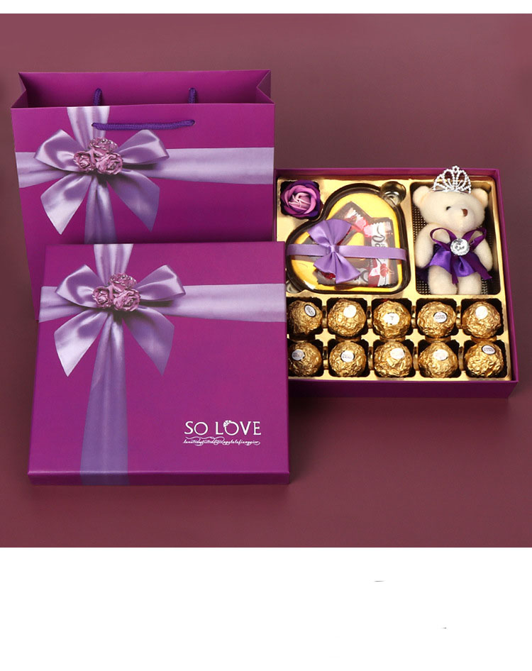 Custom Chocolate Gift Box with Inset Birthday Wedding CDandy Cookie Paper Packaging
