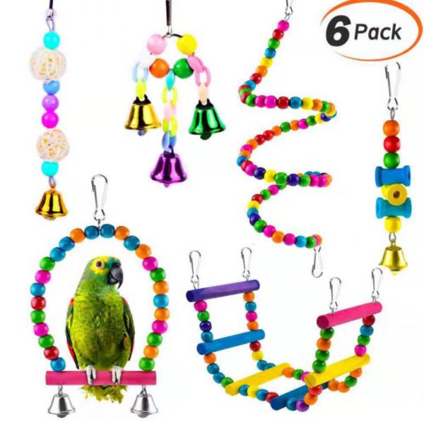 5 Packs Swing Chewing Hanging Vocalize Bird Perches Toys