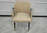 Soft Bag Odm Brown Faux Leather Dining Chairs Black Powder Coated Metal