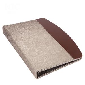 Wholesale bespoken brown guest compedium folder factory for hotel guest supply from china suppliers