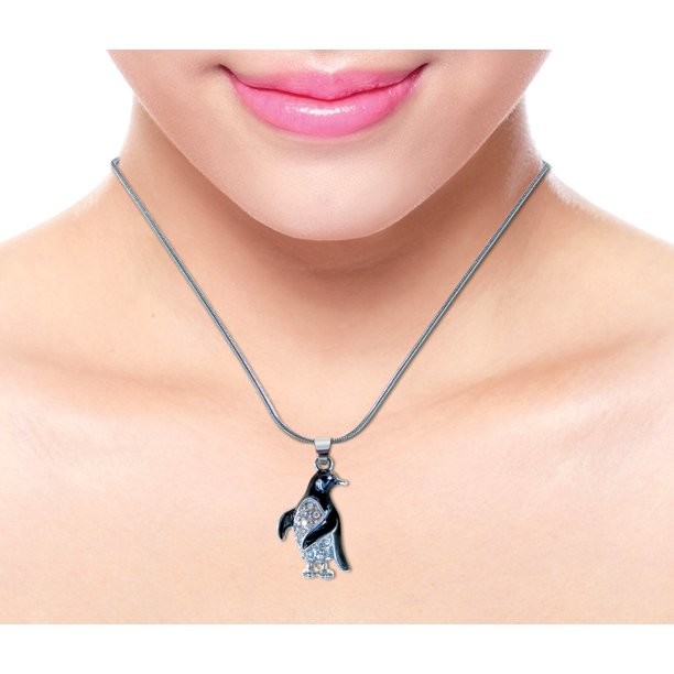 Carat in Karats Sterling Silver Antiqued Rhodium-Plated Lobster Clasp Pendant With Sterling Silver Cable Chain Necklace