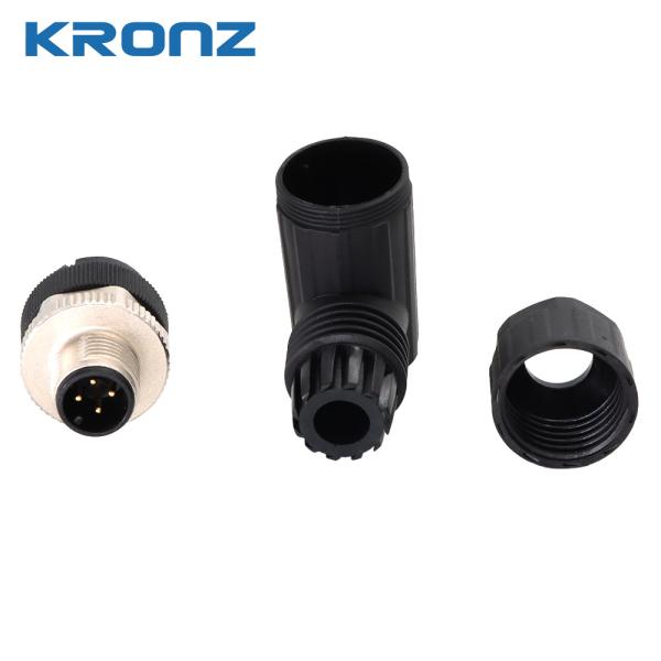 Screw Connect M12 Male Connector Cable Outlet Diameter 4-8mm Aviation Plug